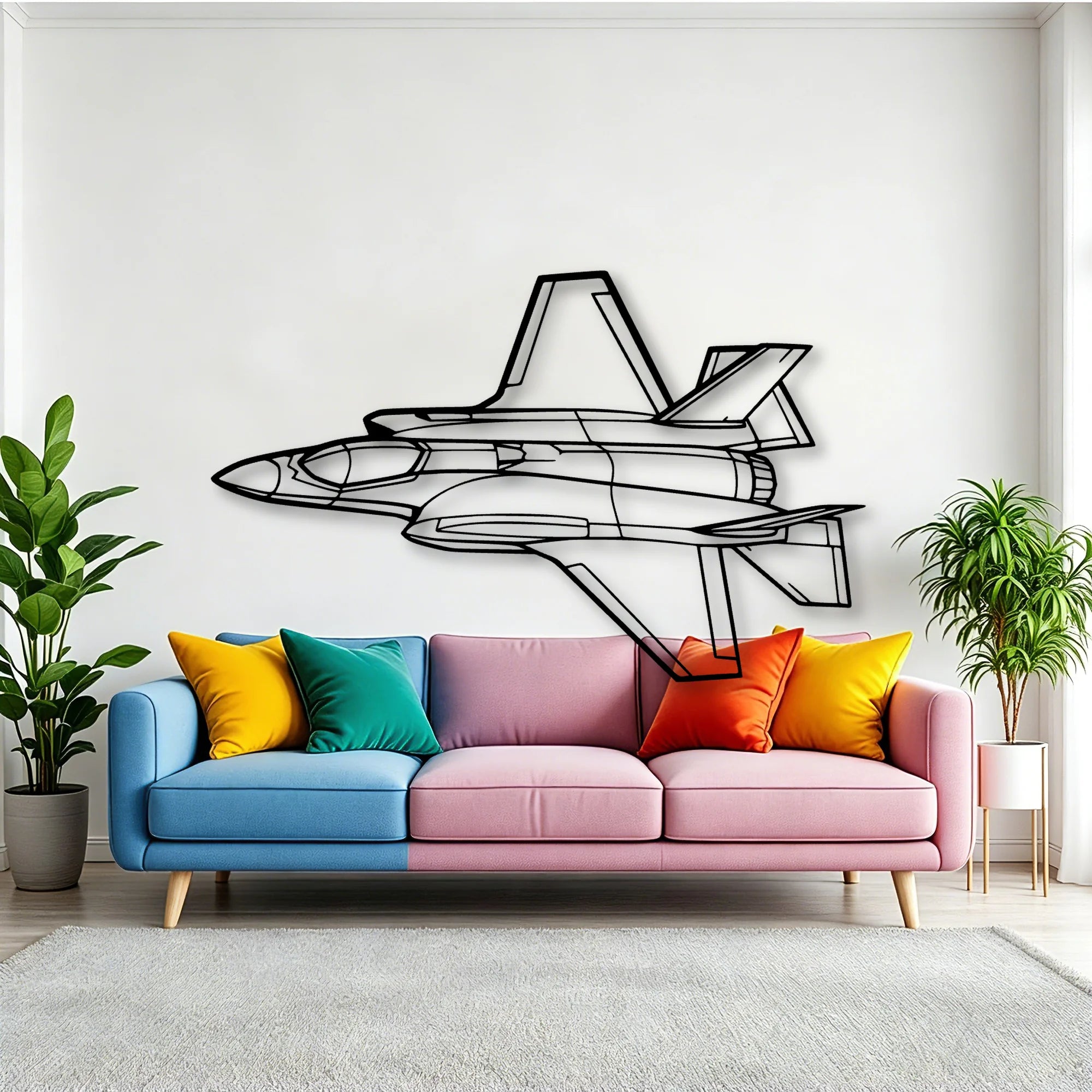 F 35A Lightning Ii Classic Aircraft Silhouette Metal Wall Art - Tinvibe