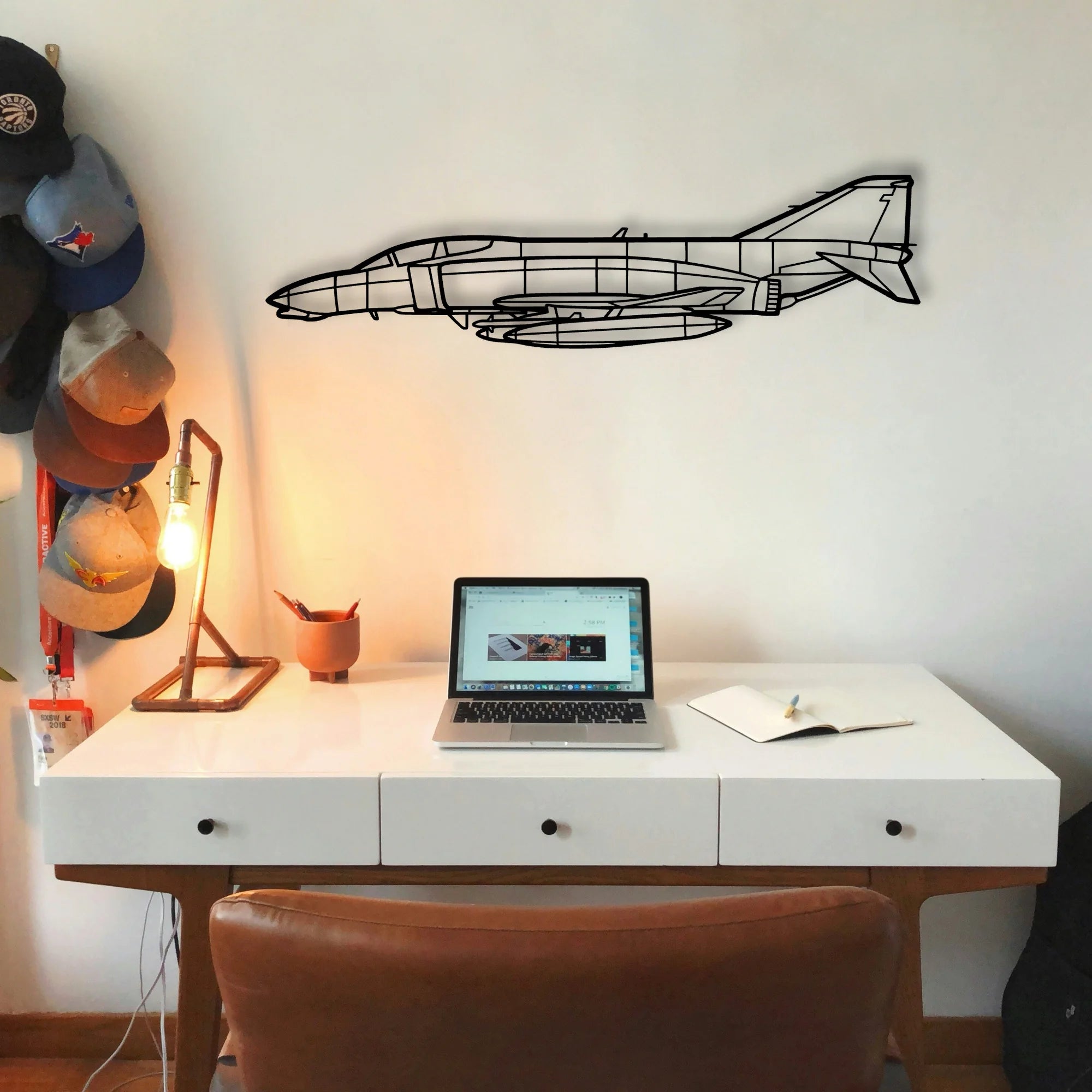 F 4B Phantom Navy Classic Aircraft Silhouette Metal Wall Art - Tinvibe