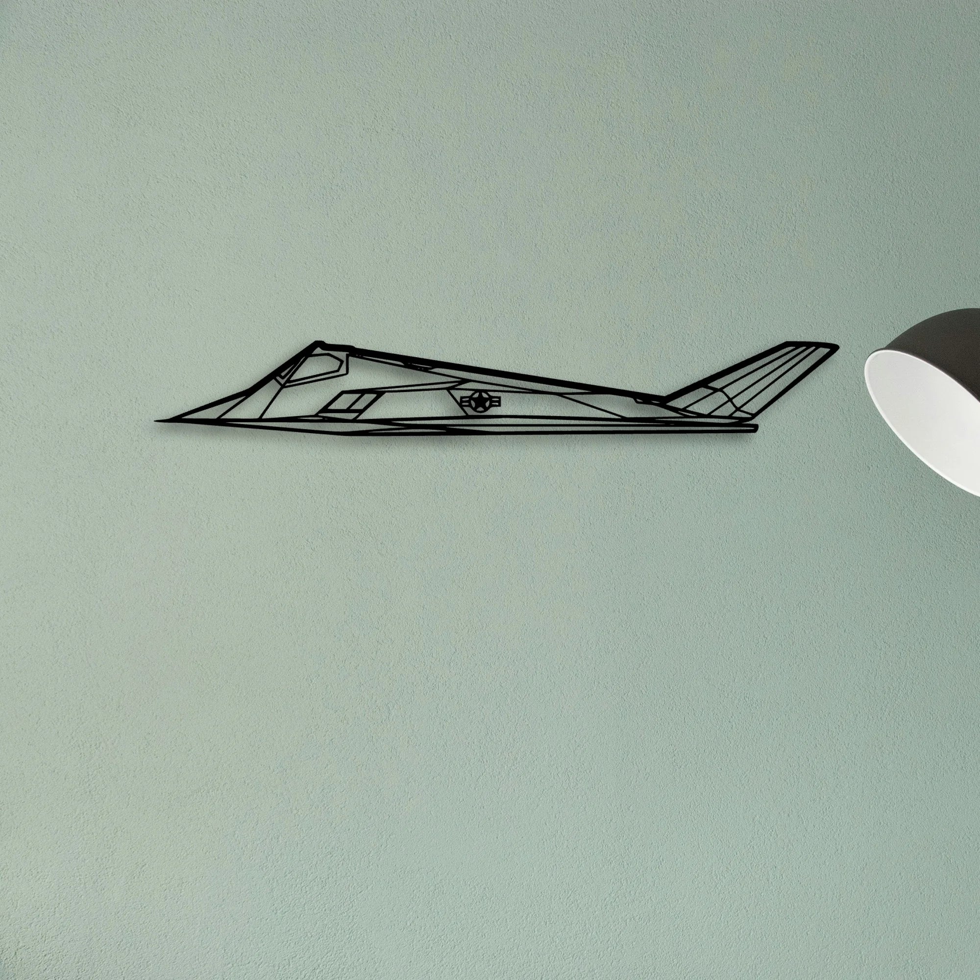 F117 Nighthawk Classic Aircraft Silhouette Metal Wall Art - Tinvibe