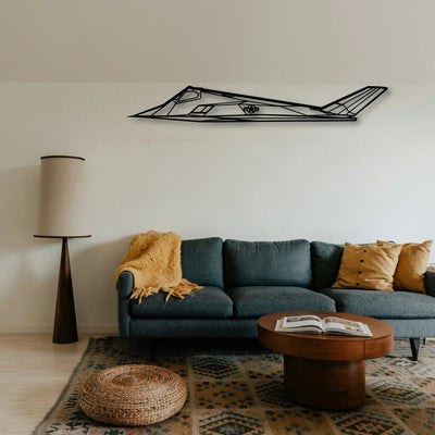 F117 Nighthawk Classic Aircraft Silhouette Metal Wall Art - Tinvibe
