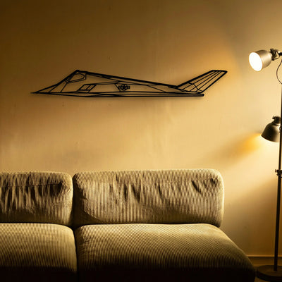 F117 Nighthawk Classic Aircraft Silhouette Metal Wall Art - Tinvibe