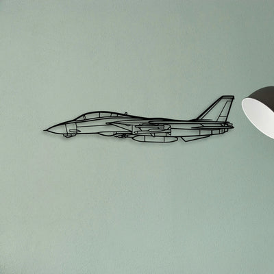 F14 Tomcat Classic Aircraft Silhouette Metal Wall Art - Tinvibe