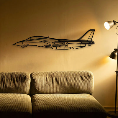 F14 Tomcat Classic Aircraft Silhouette Metal Wall Art - Tinvibe