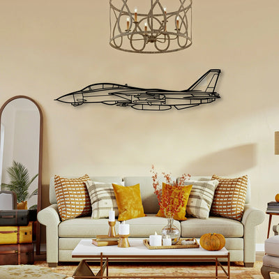 F14 Tomcat Classic Aircraft Silhouette Metal Wall Art - Tinvibe