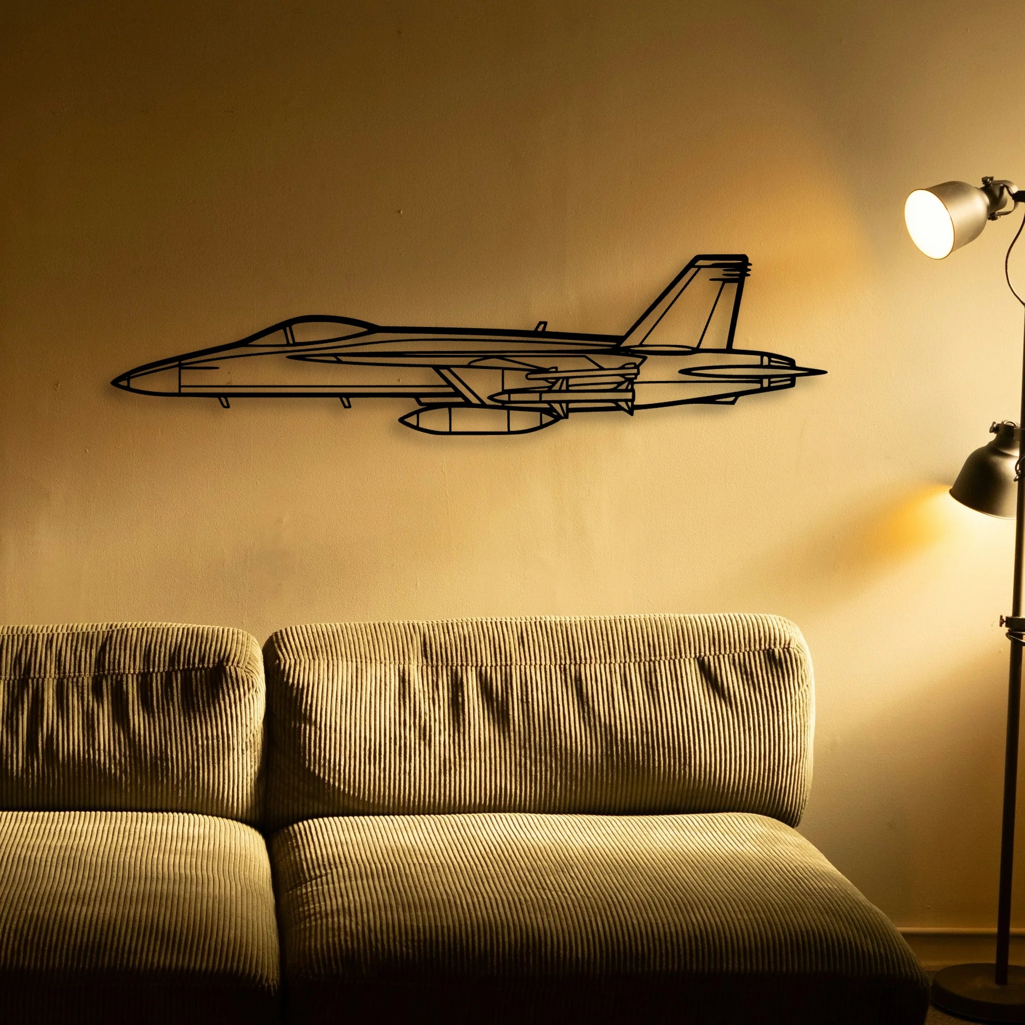 F18 Hornet Classic Aircraft Silhouette Metal Wall Art - Tinvibe