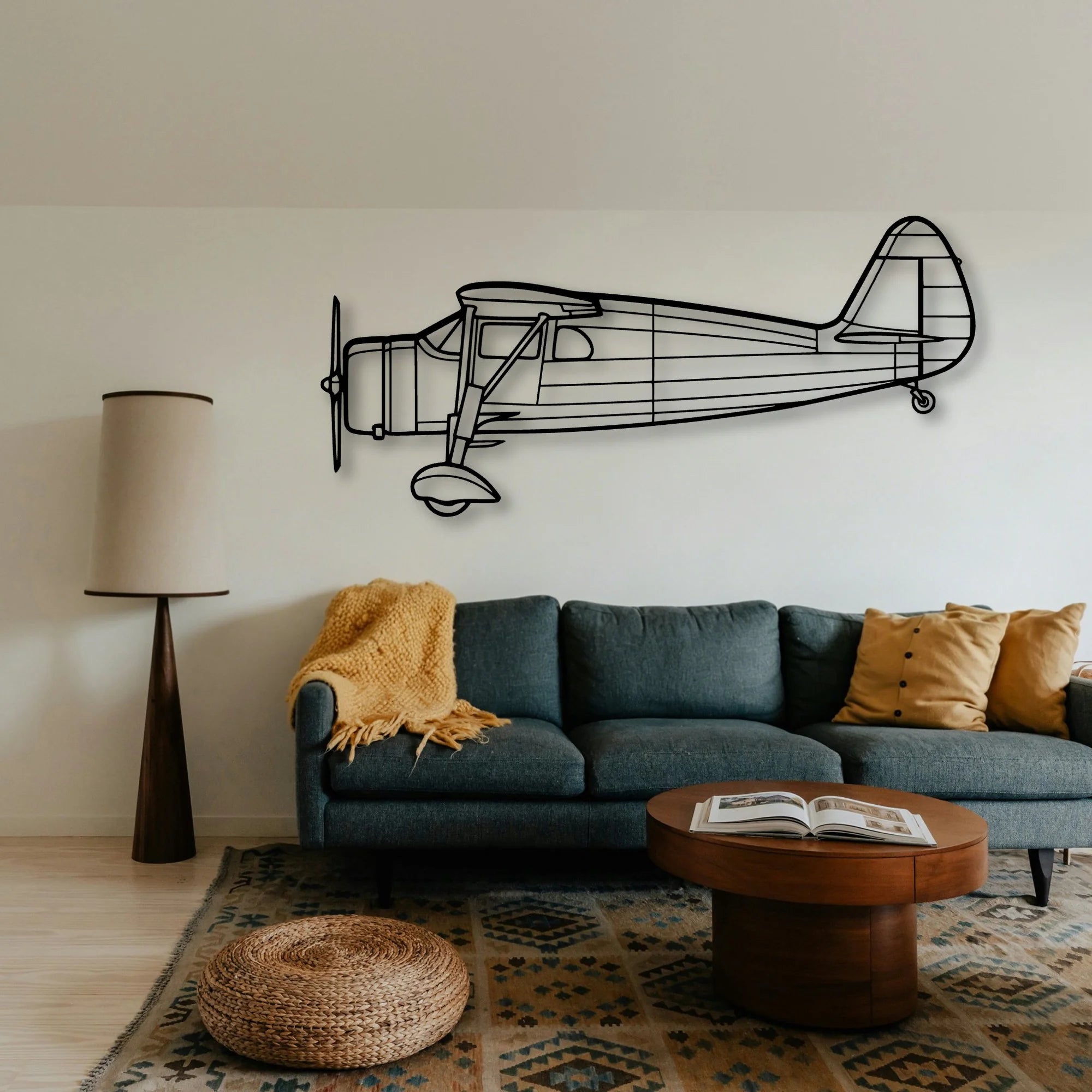 F24G 1937 Classic Aircraft Silhouette Metal Wall Art - Tinvibe