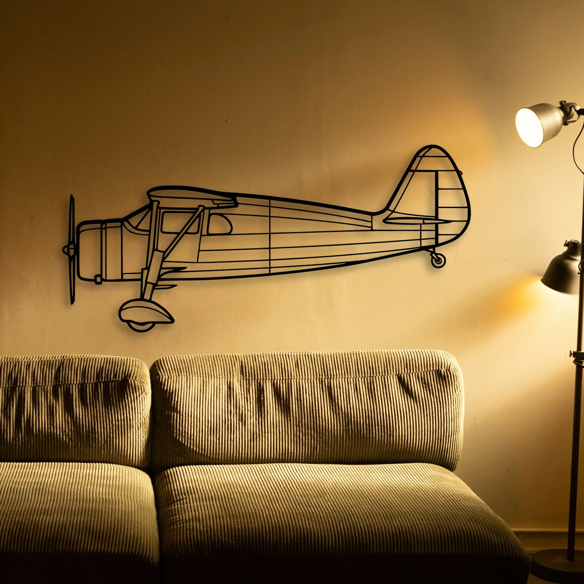 F24G 1937 Classic Aircraft Silhouette Metal Wall Art - Tinvibe
