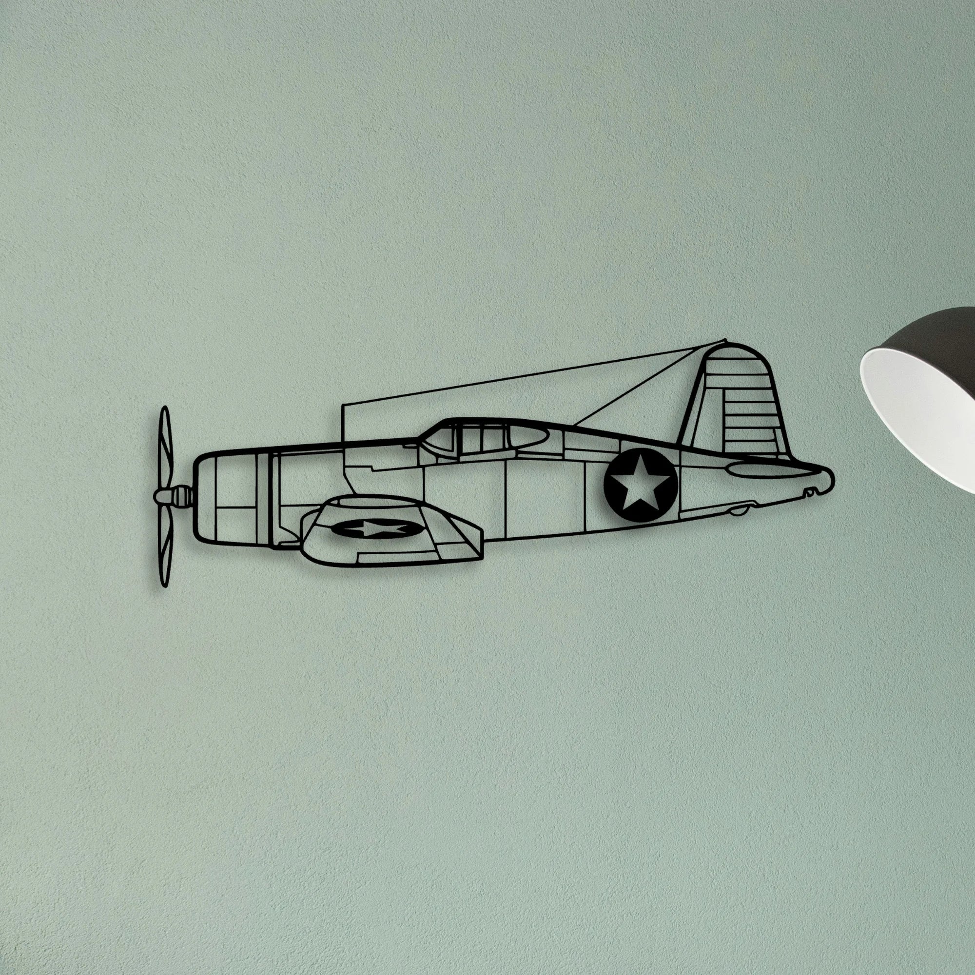 F4U Corsair Classic Aircraft Silhouette Metal Wall Art - Tinvibe