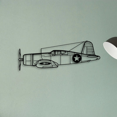 F4U Corsair Classic Aircraft Silhouette Metal Wall Art - Tinvibe