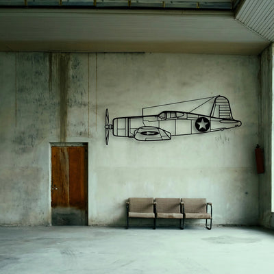 F4U Corsair Classic Aircraft Silhouette Metal Wall Art - Tinvibe
