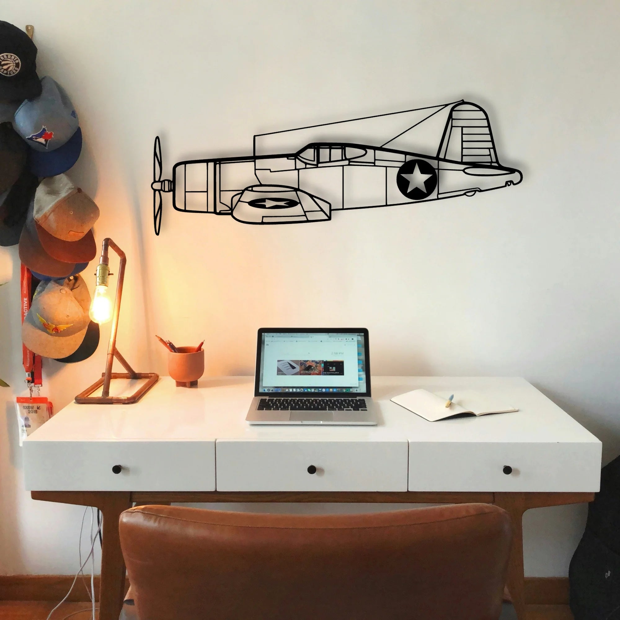 F4U Corsair Classic Aircraft Silhouette Metal Wall Art - Tinvibe