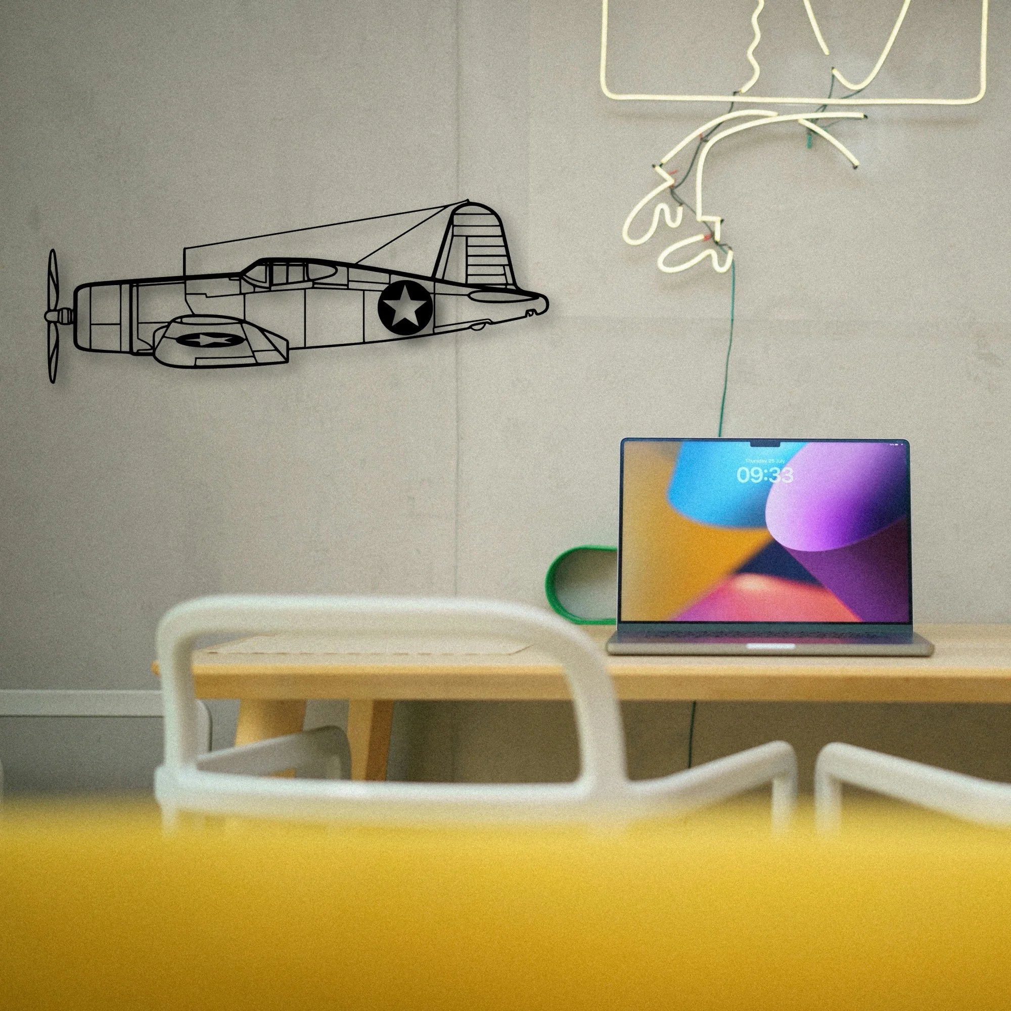 F4U Corsair Classic Aircraft Silhouette Metal Wall Art - Tinvibe