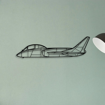 F7U 3 Cutlass Classic Aircraft Silhouette Metal Wall Art - Tinvibe