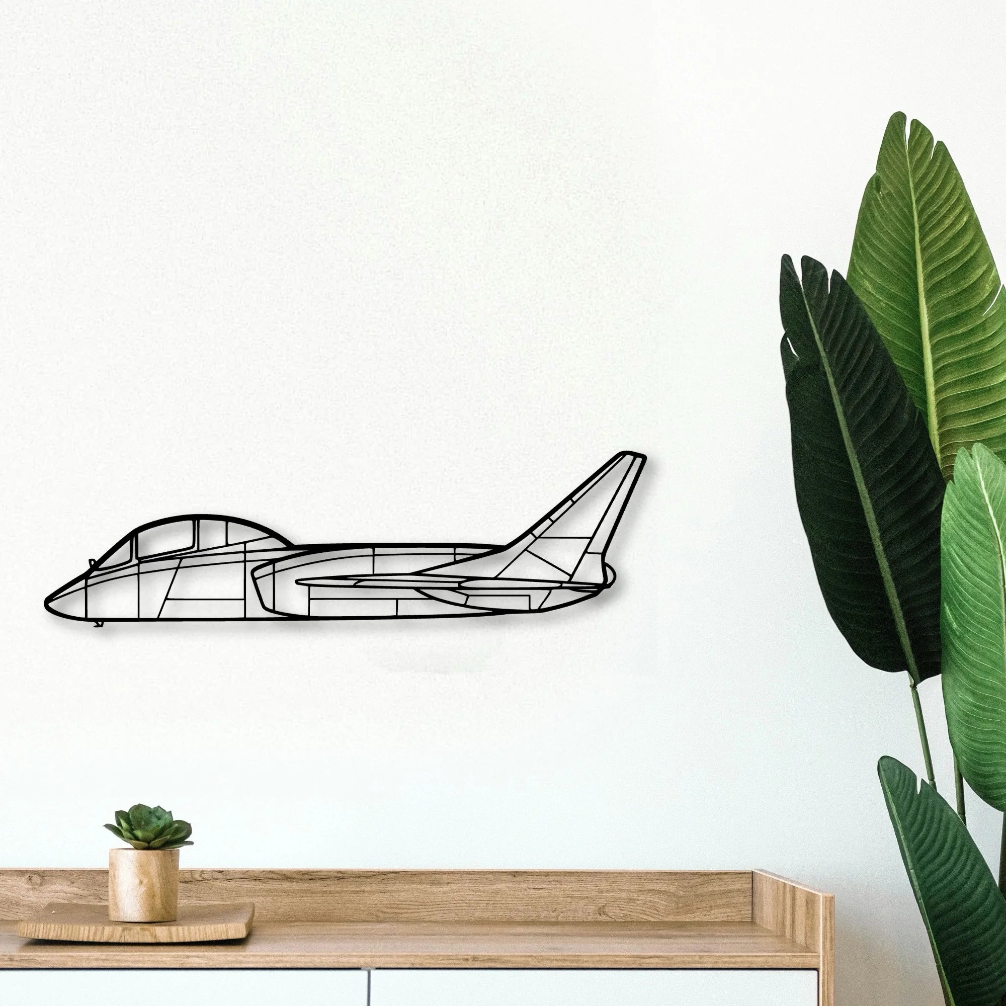 F7U 3 Cutlass Classic Aircraft Silhouette Metal Wall Art - Tinvibe