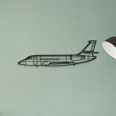 Falcon 2000 2 Classic Aircraft Silhouette Metal Wall Art - Tinvibe