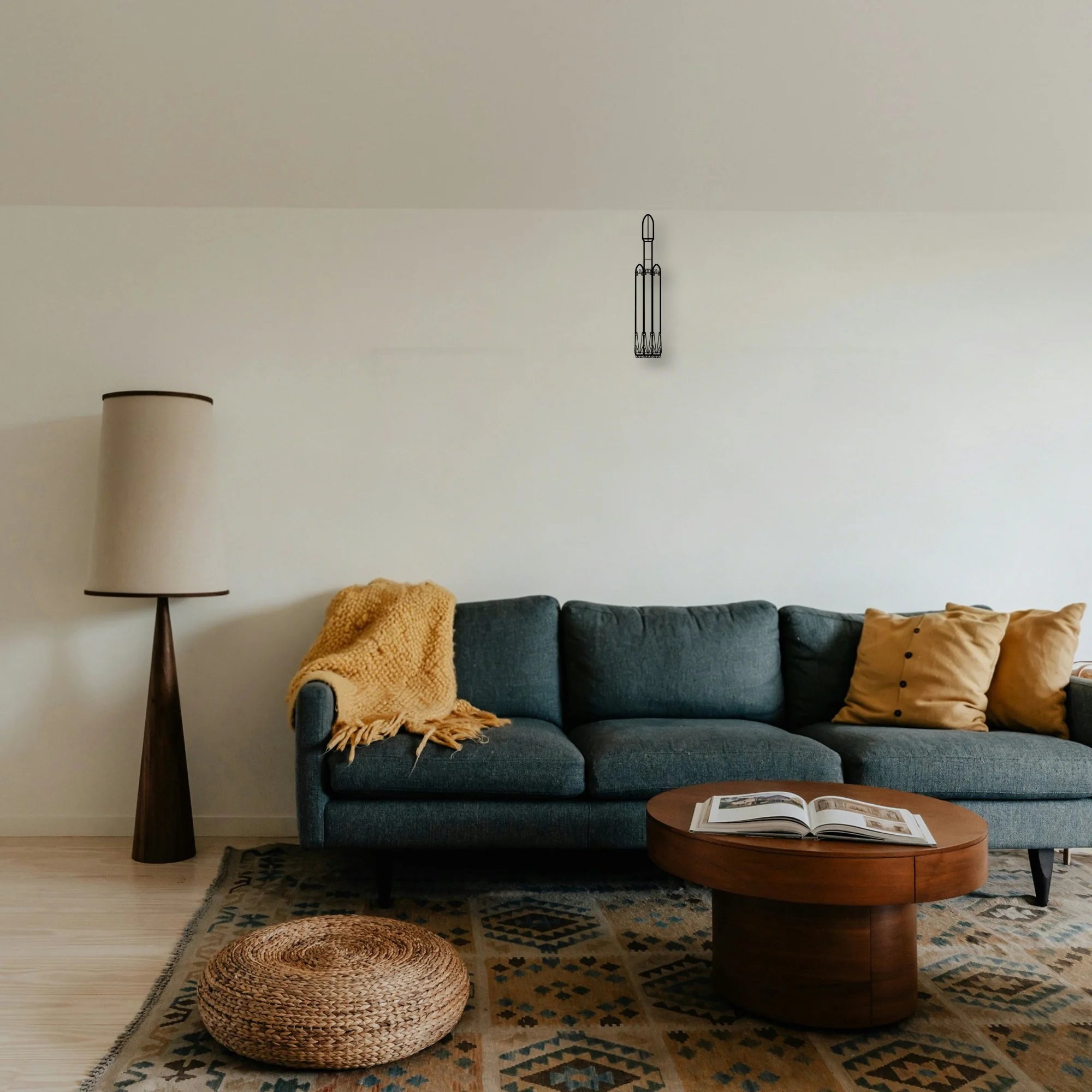 Falcon Heavy Classic Aircraft Silhouette Metal Wall Art - Tinvibe