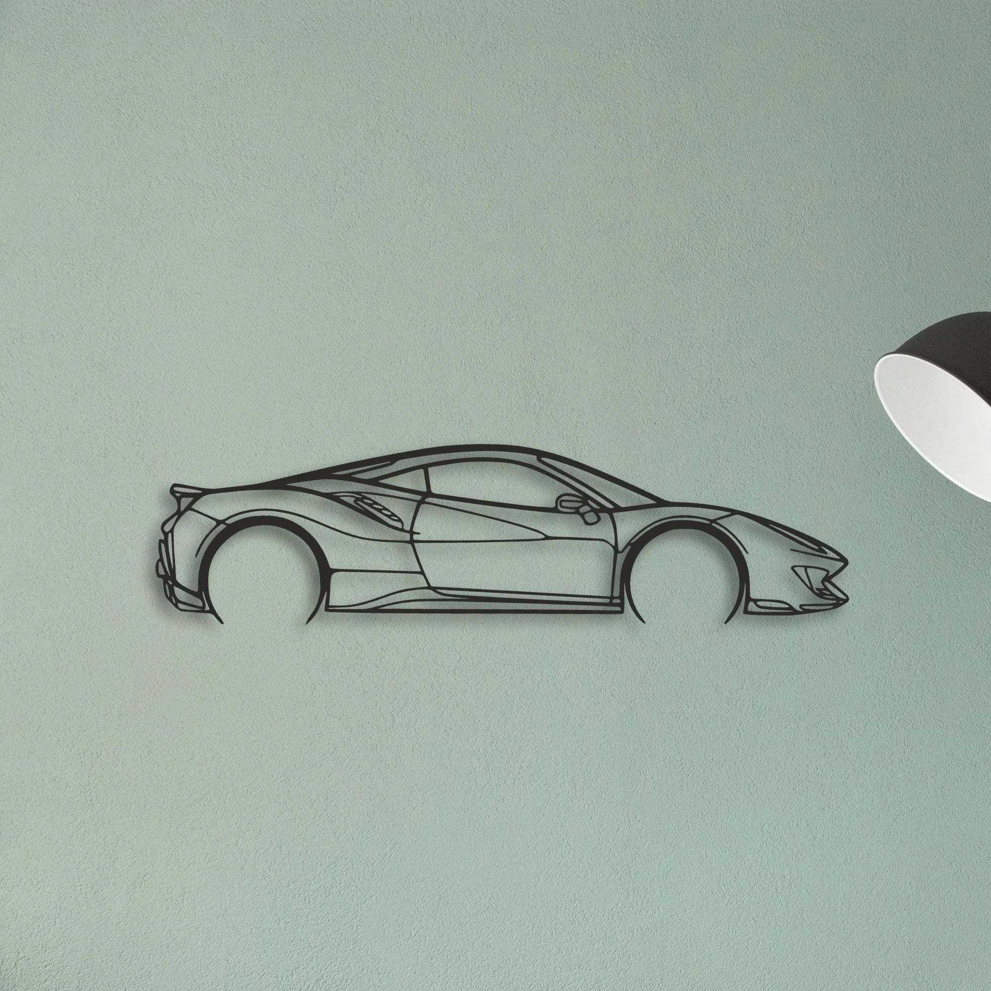 Ferrari 488 Pista Classic Silhouette Metal Wall Art - Tinvibe