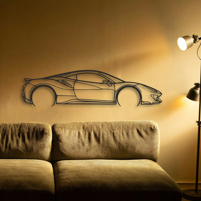 Ferrari 488 Pista Classic Silhouette Metal Wall Art - Tinvibe