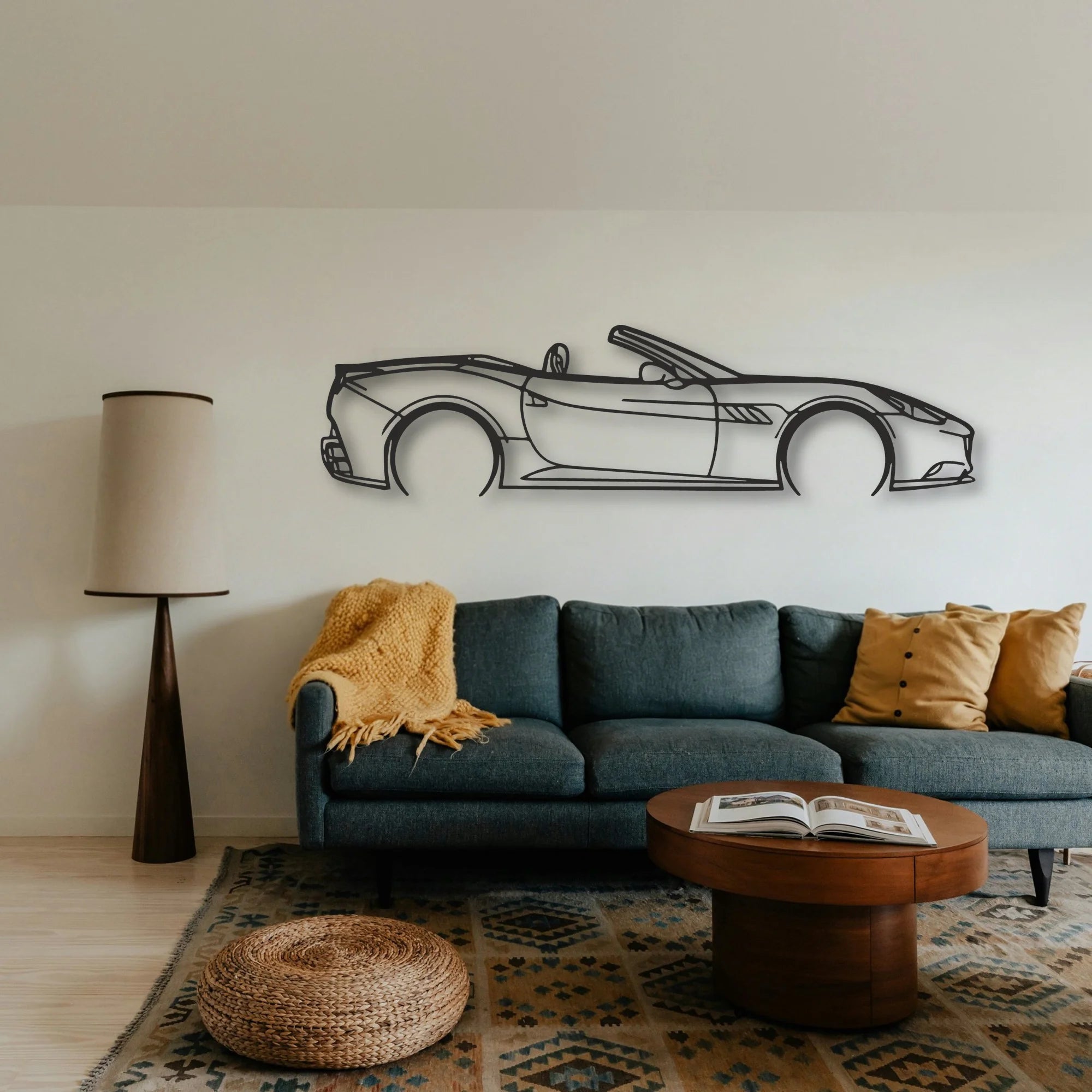Ferrari California Classic Silhouette Metal Wall Art - Tinvibe