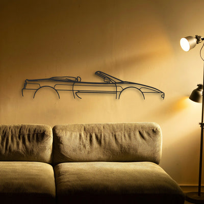 Ferrari F355 Spider Classic Silhouette Metal Wall Art - Tinvibe