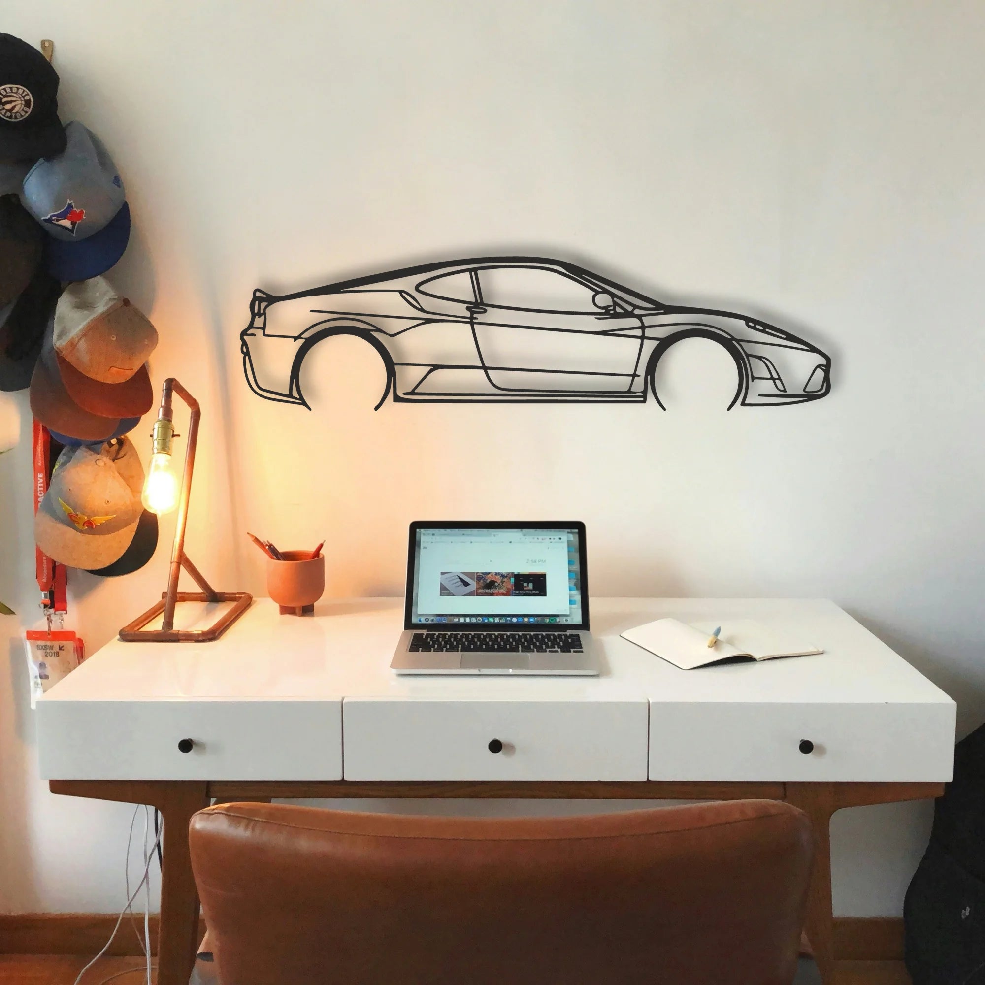 Ferrari F430 Scuderia Classic Silhouette Metal Wall Art - Tinvibe