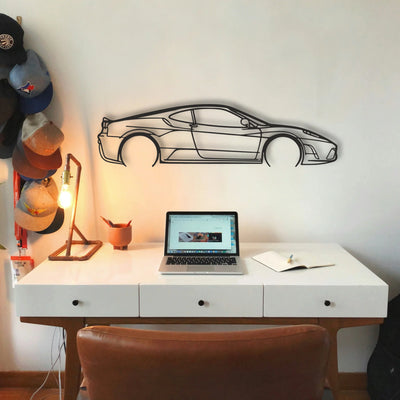 Ferrari F430 Scuderia Classic Silhouette Metal Wall Art - Tinvibe