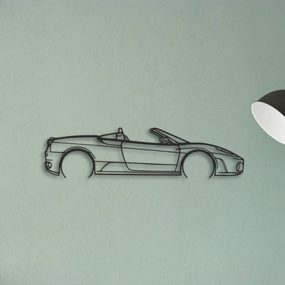 Ferrari F430 Spider Classic Silhouette Metal Wall Art - Tinvibe