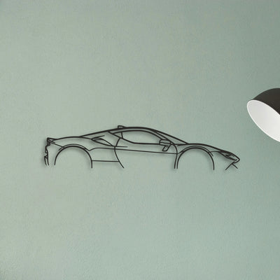 Ferrari SF90 Stradale Classic Silhouette Metal Wall Art - Tinvibe