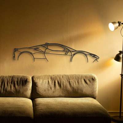 Ferrari SF90 Stradale Classic Silhouette Metal Wall Art - Tinvibe