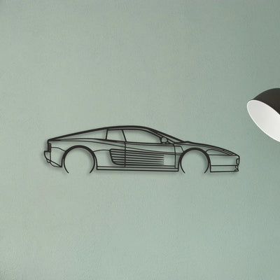 Ferrari Testarossa Classic Silhouette Metal Wall Art - Tinvibe
