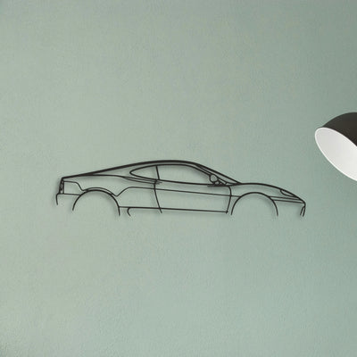 Ferrari 360 Modena Classic Silhouette Metal Wall Art - Tinvibe