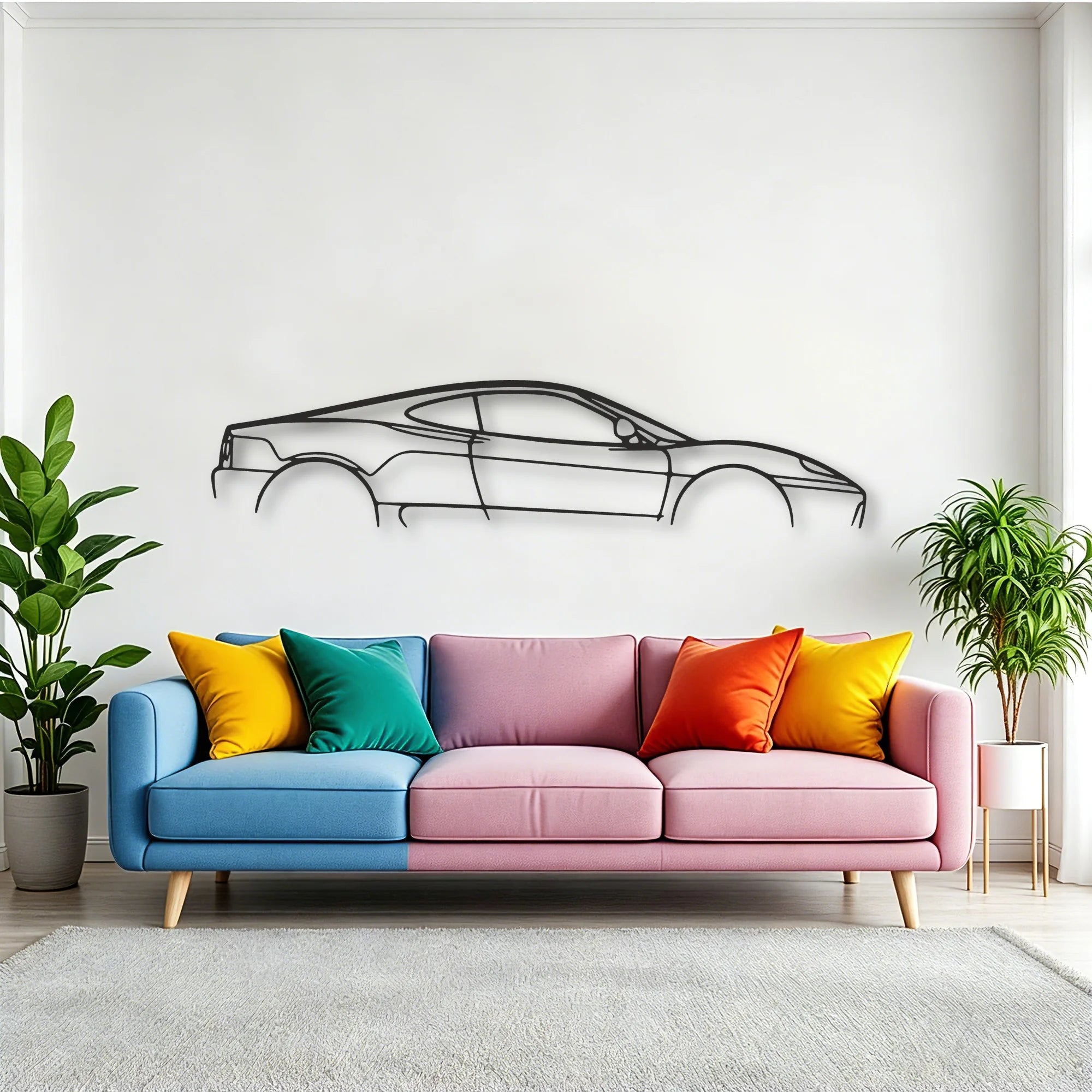 Ferrari 360 Modena Classic Silhouette Metal Wall Art - Tinvibe