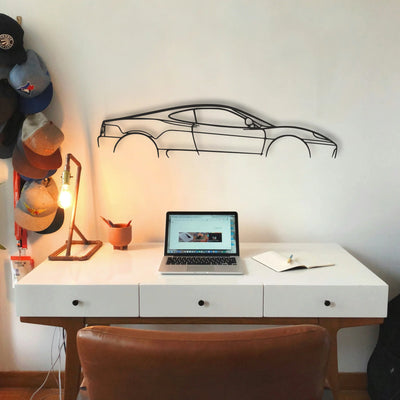 Ferrari 360 Modena Classic Silhouette Metal Wall Art - Tinvibe