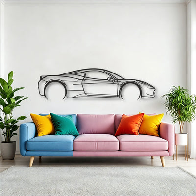 Ferrari 458 Italia Classic Silhouette Metal Wall Art - Tinvibe