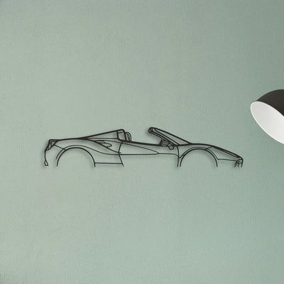 Ferrari 488 Spider Classic Silhouette Metal Wall Art - Tinvibe