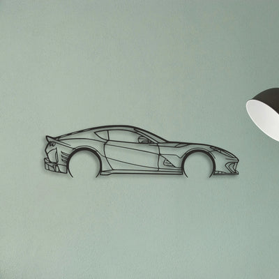 Ferrari 812 F12 Classic Silhouette Metal Wall Art - Tinvibe