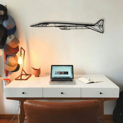 Fighter Jet Classic Aircraft Silhouette Metal Wall Art - Tinvibe
