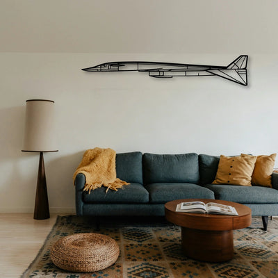 Fighter Jet Classic Aircraft Silhouette Metal Wall Art - Tinvibe