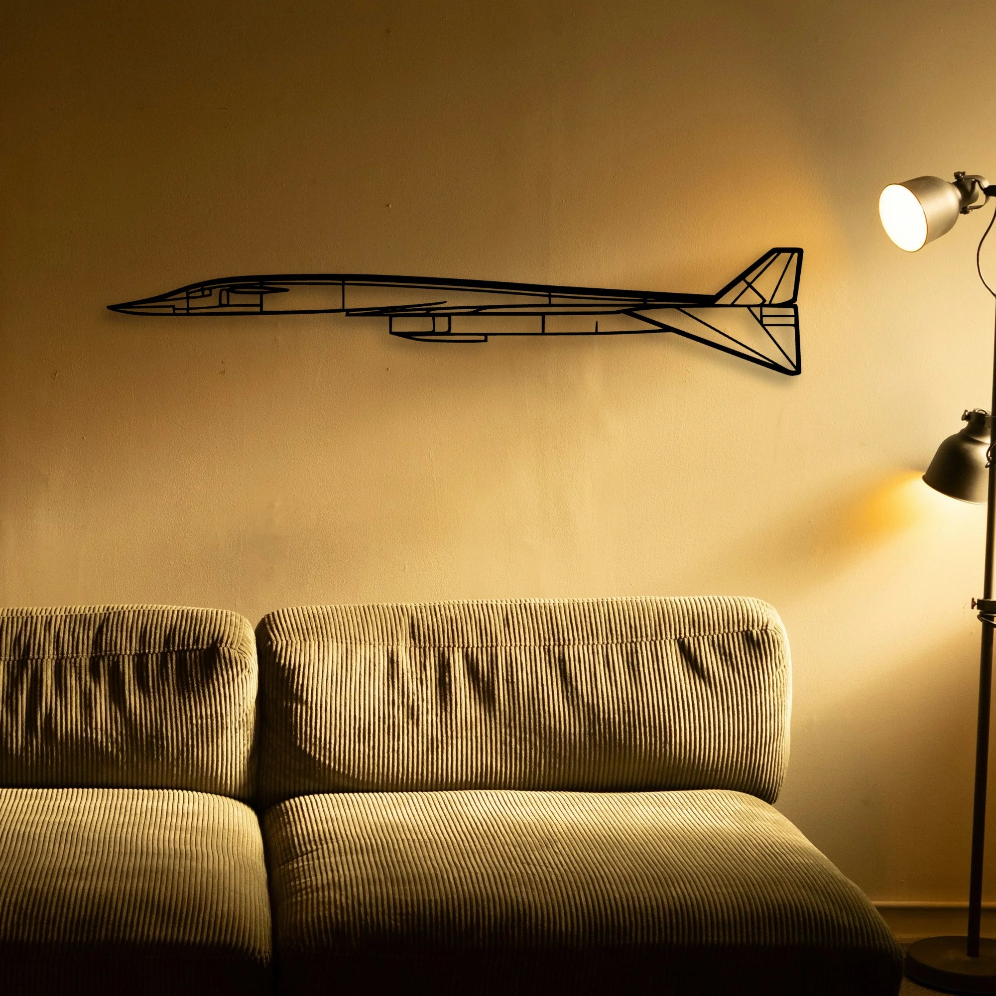 Fighter Jet Classic Aircraft Silhouette Metal Wall Art - Tinvibe