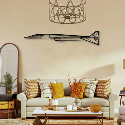 Fighter Jet Classic Aircraft Silhouette Metal Wall Art - Tinvibe