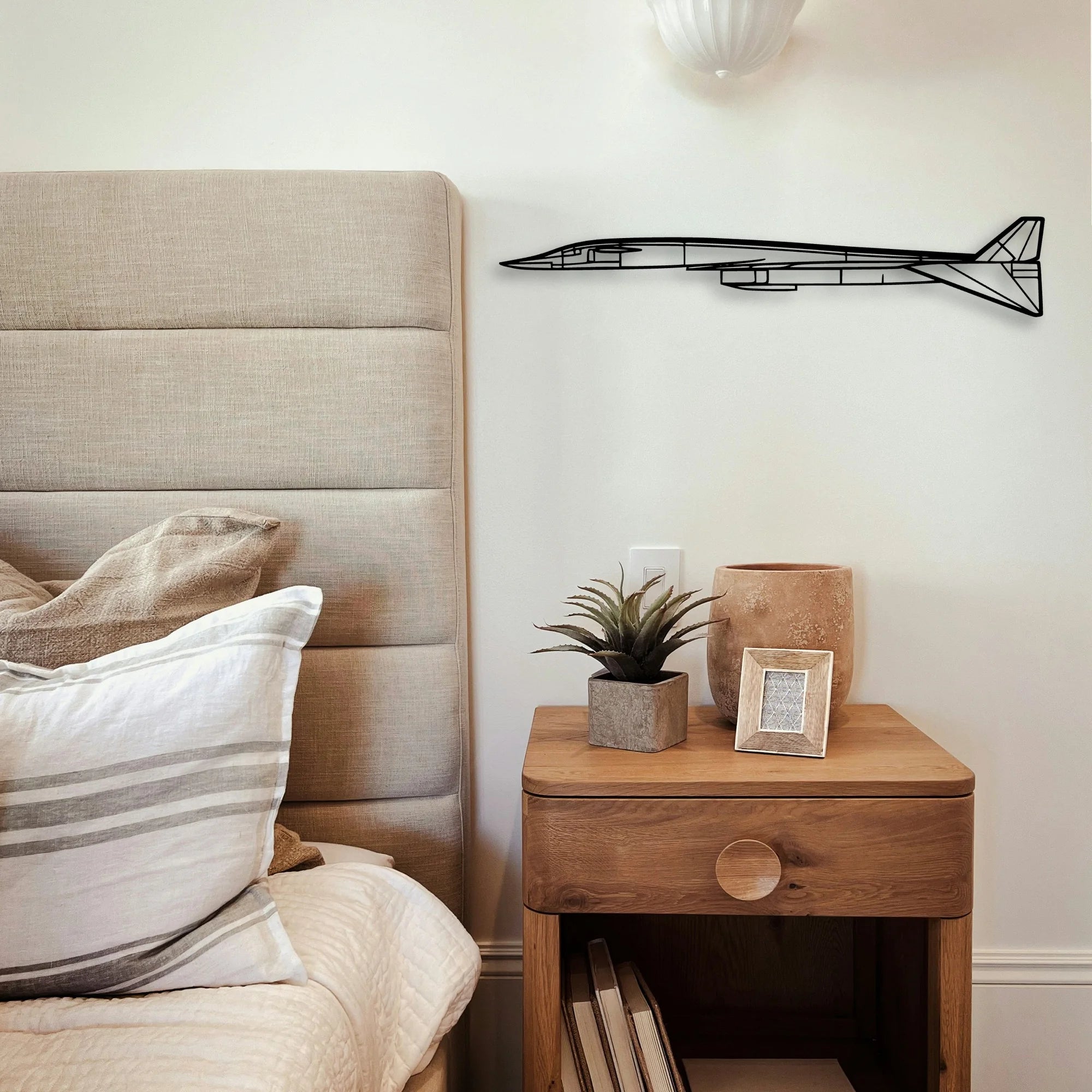 Fighter Jet Classic Aircraft Silhouette Metal Wall Art - Tinvibe