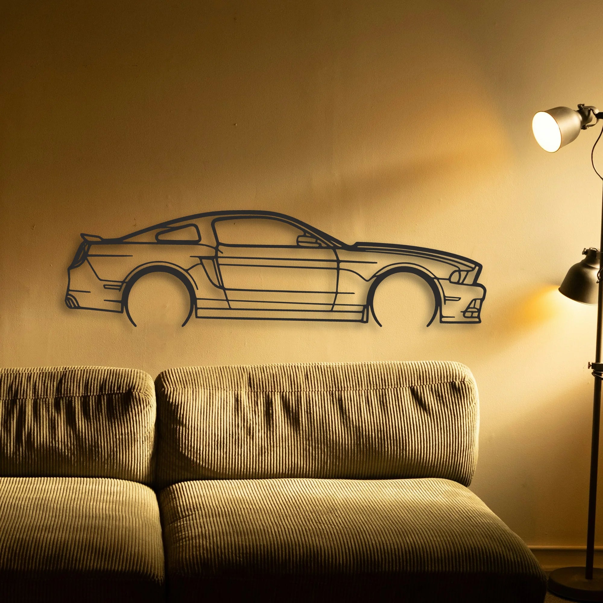 Ford Mustang GT 2013 Classic Silhouette Metal Wall Art - Tinvibe