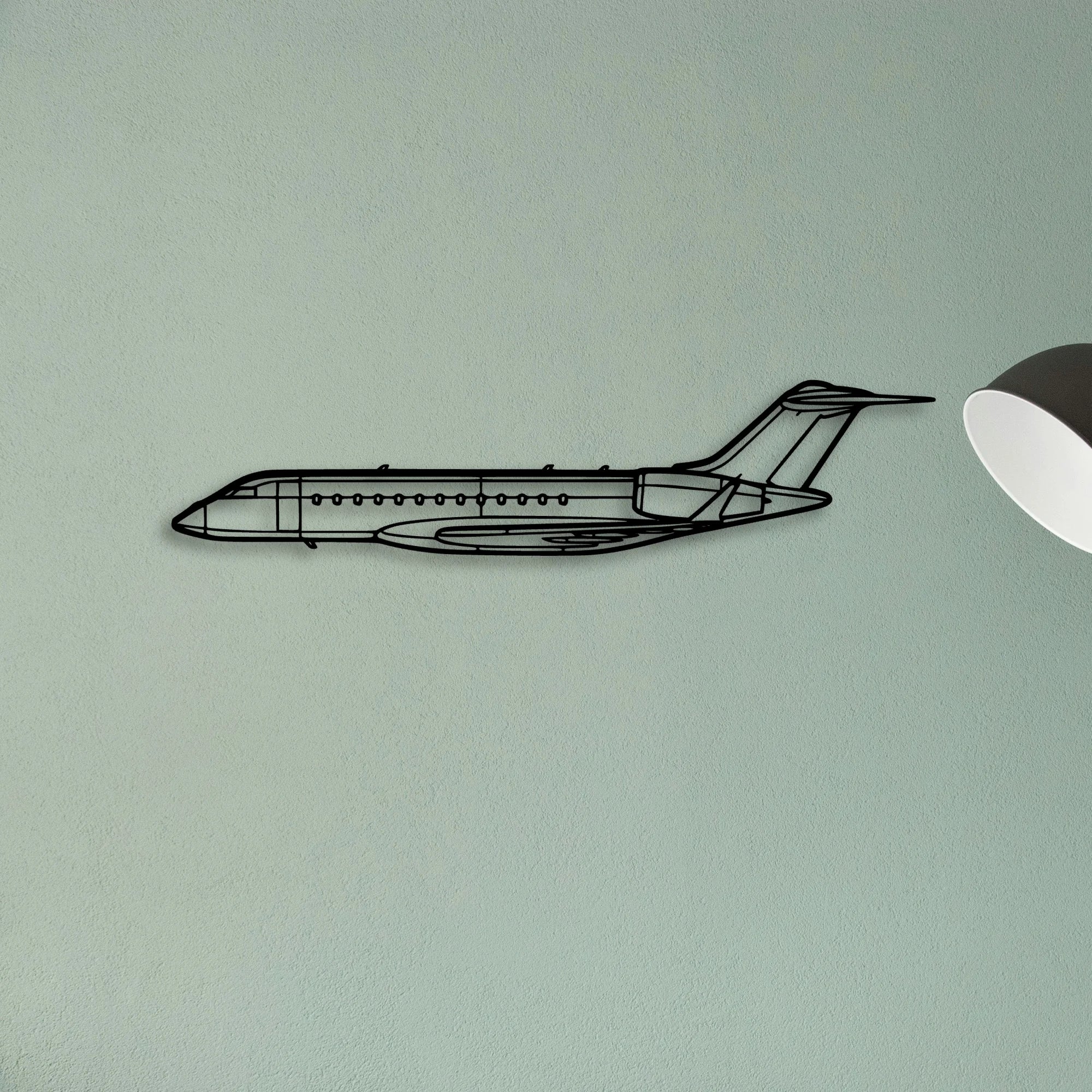 Global 6000 2018 Classic Aircraft Silhouette Metal Wall Art - Tinvibe
