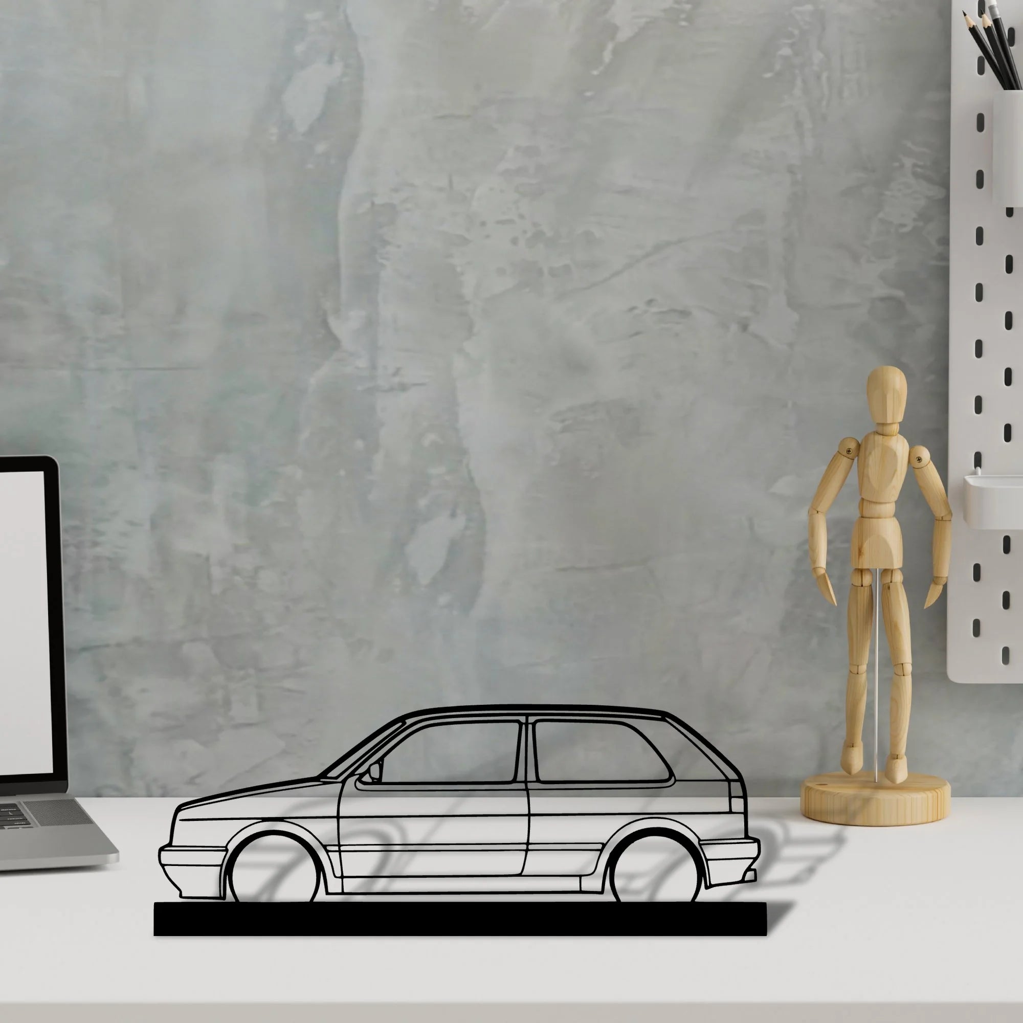 golf-mk2-gti Silhouette Metal Art Stand - Tinvibe