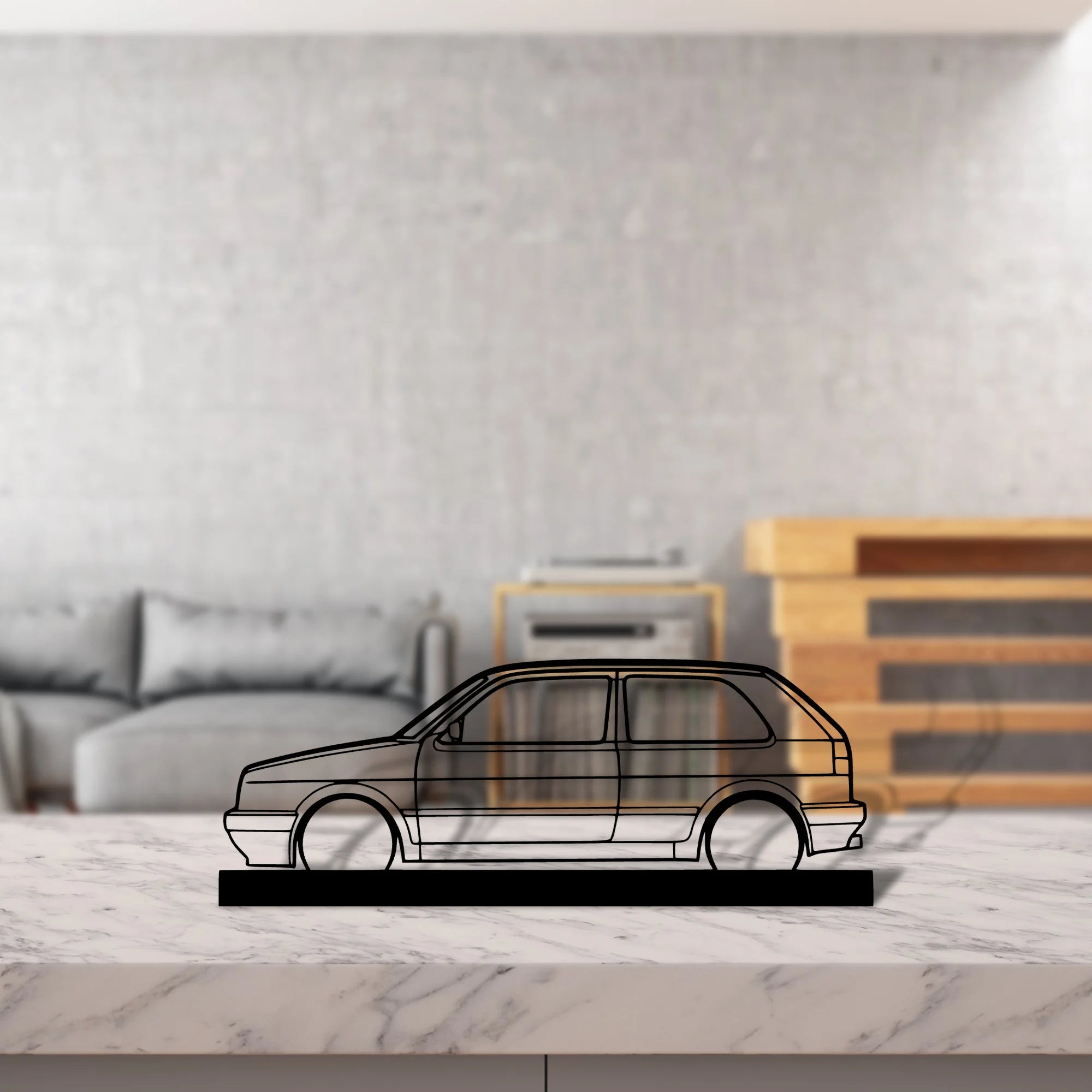 golf-mk2-gti Silhouette Metal Art Stand - Tinvibe