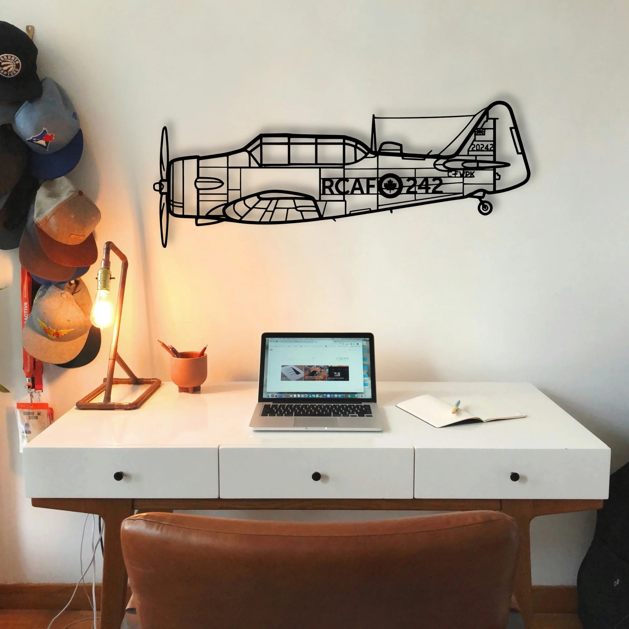 Harvard 3 Classic Aircraft Silhouette Metal Wall Art - Tinvibe