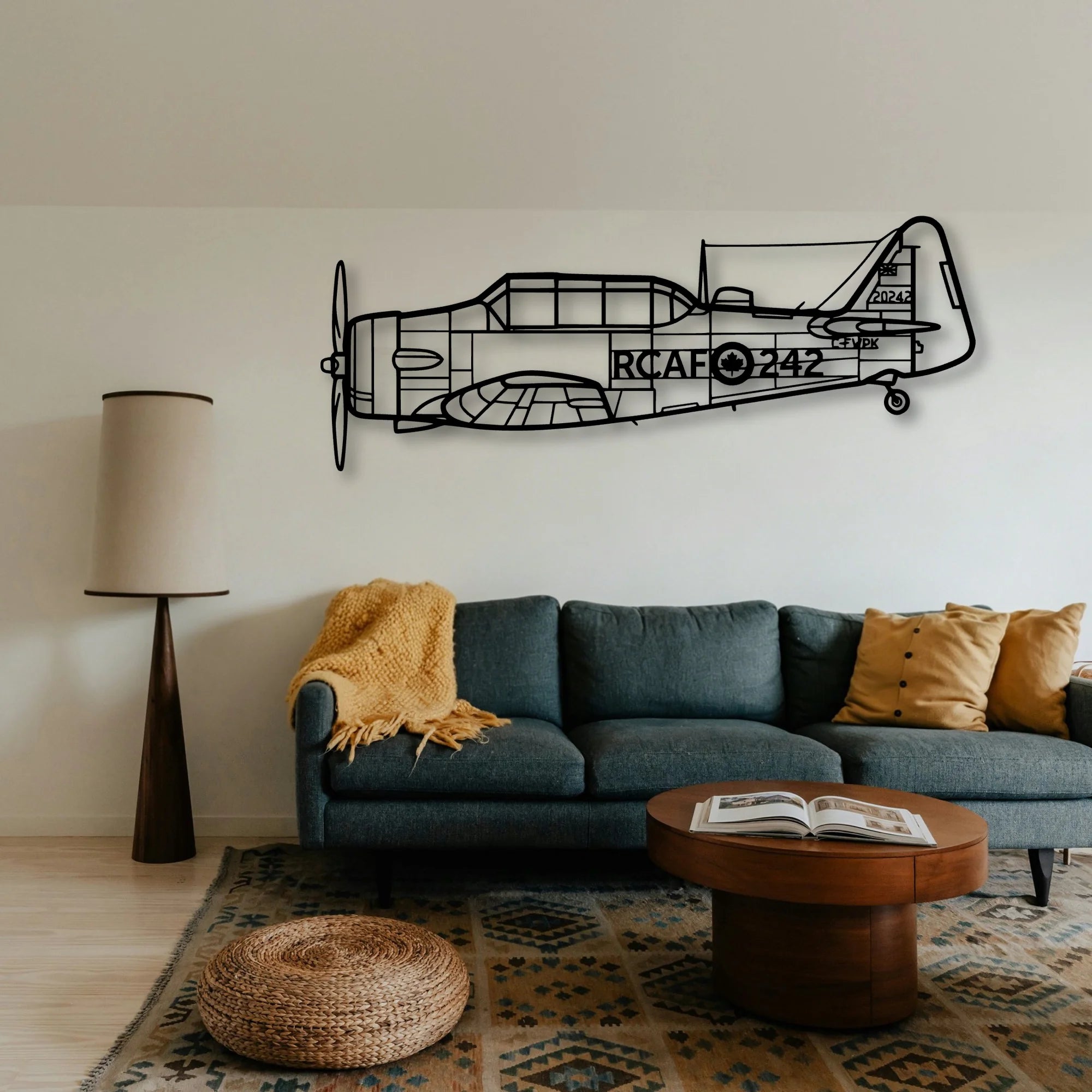 Harvard 3 Classic Aircraft Silhouette Metal Wall Art - Tinvibe