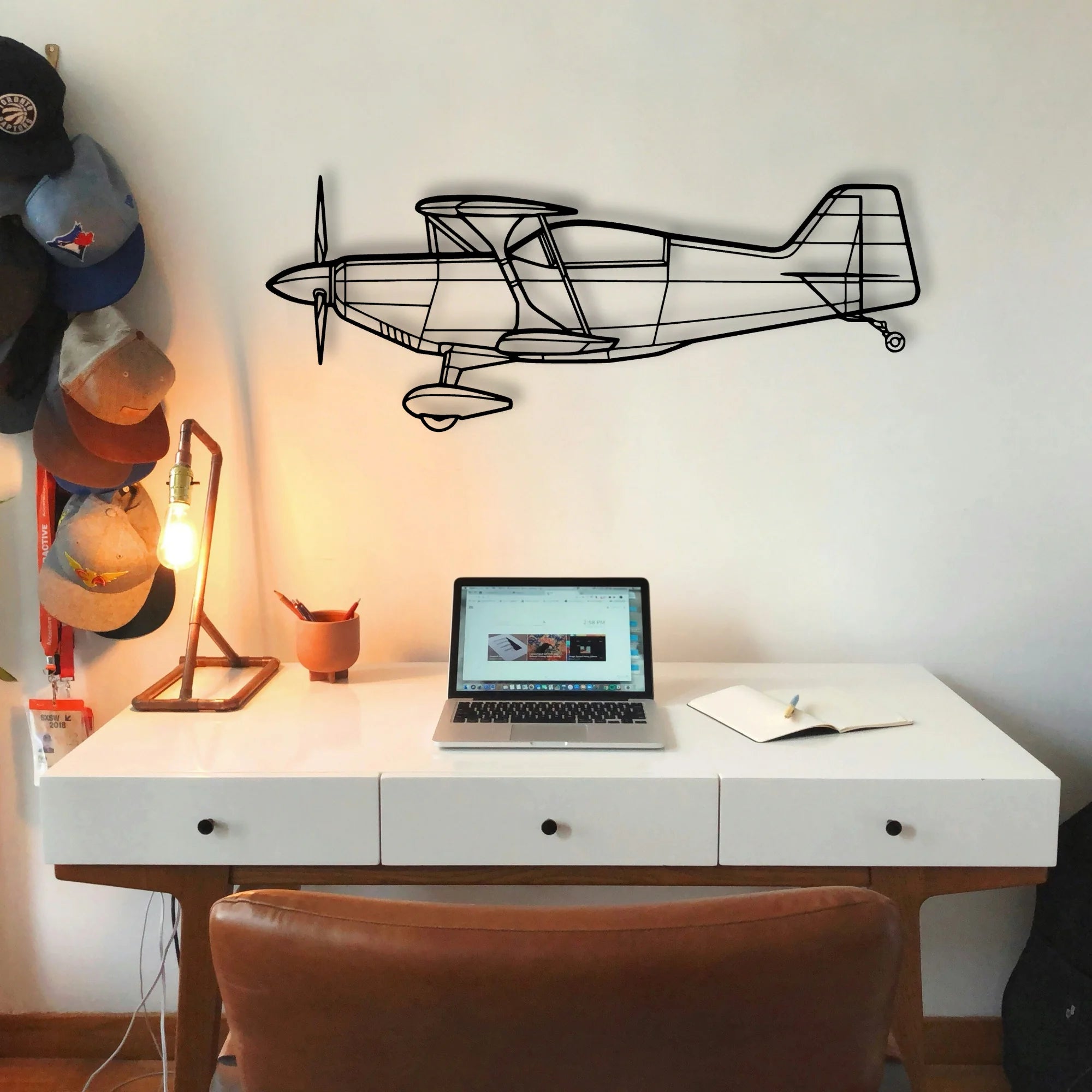 Husky A 1C Classic Aircraft Silhouette Metal Wall Art - Tinvibe