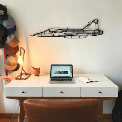 Jas 39 Gripern Classic Aircraft Silhouette Metal Wall Art - Tinvibe
