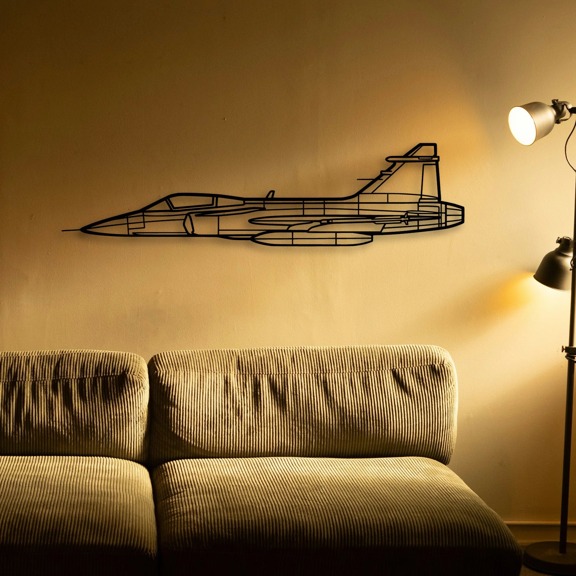 Jas 39 Gripern Classic Aircraft Silhouette Metal Wall Art - Tinvibe